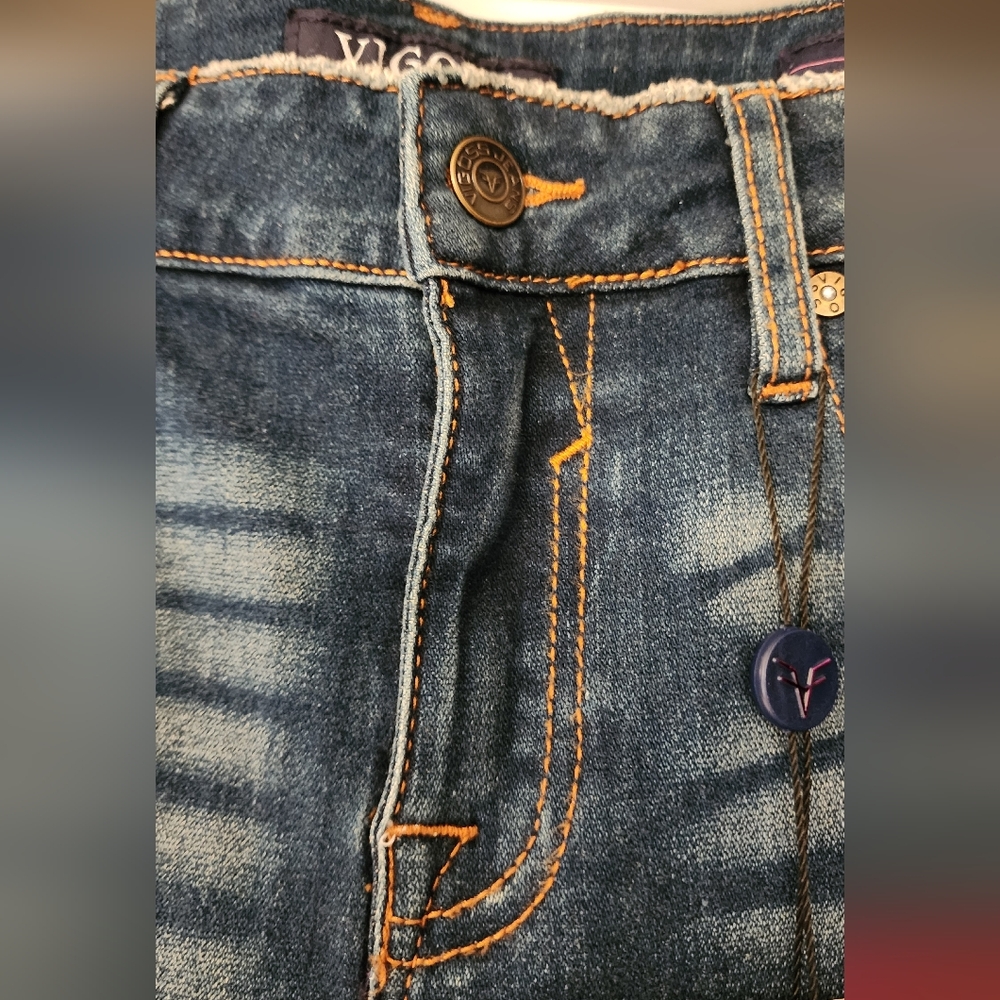 VIGOSS Marley Midrise Double Cuff Short - Distresses Dark wash size 26 - Picture 7 of 14